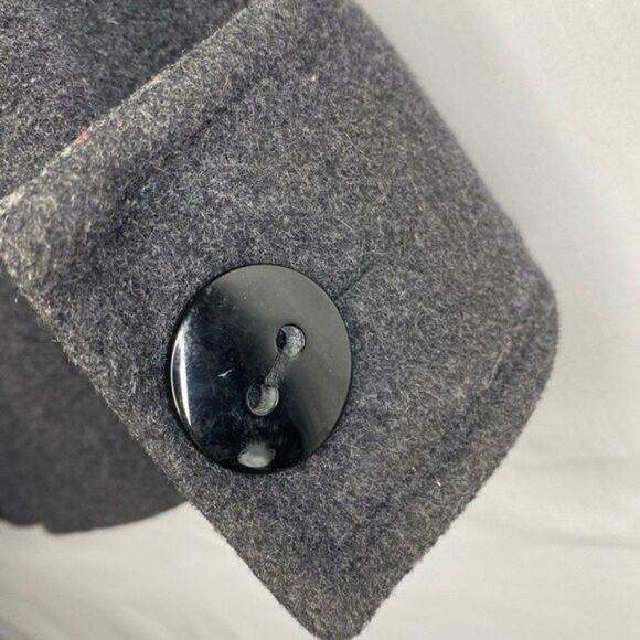 Marcona Wool Blend Coat Women’s M Charcoal Gray Y2K Classic Winter Plaid Collar - Picture 7 of 10